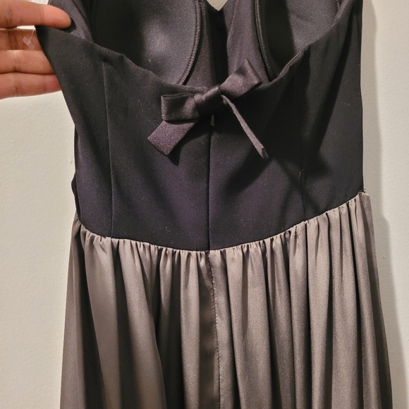 White By Vera Wang Wmns 2 Elegant Black Taupe Halter Formal Dress Evening Gown - Picture 7 of 16